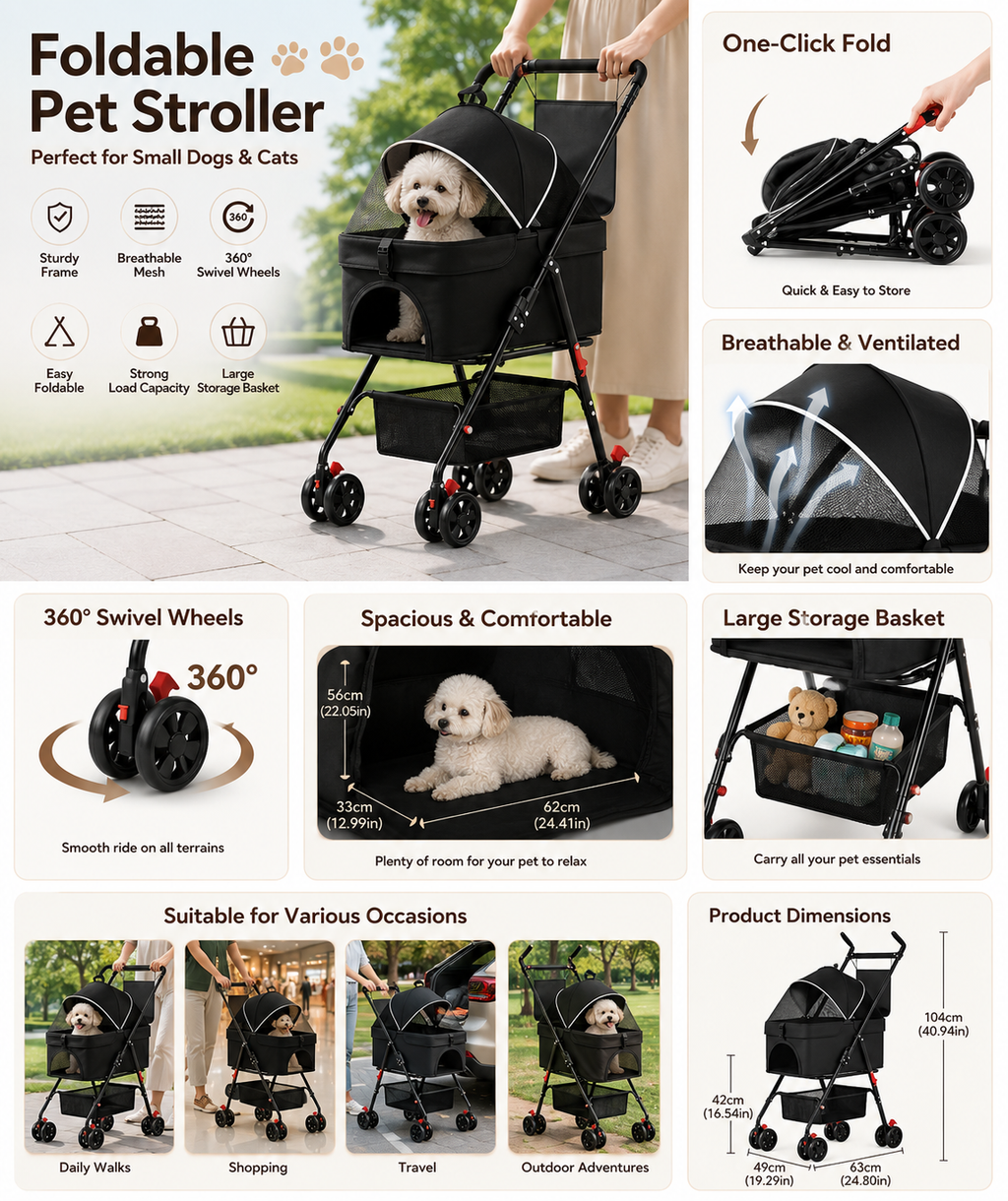 Foldable Pet Stroller
