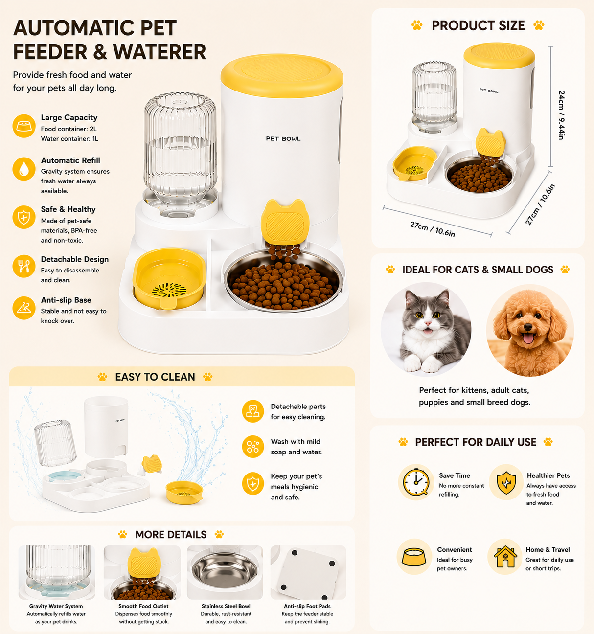 Automatic Pet Feeder & Water Dispenser